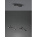 Lampa wisząca czarna Marley IV Trio - 80cm, 4 reflektory