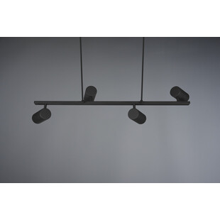 Lampa wisząca czarna Marley IV Trio - 80cm, 4 reflektory