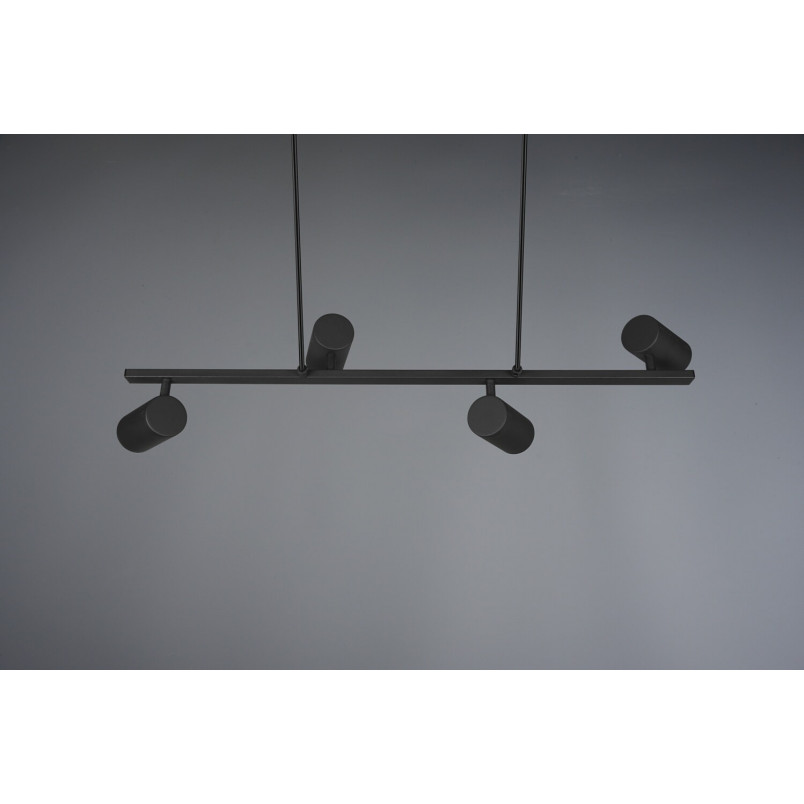 Lampa wisząca czarna Marley IV Trio - 80cm, 4 reflektory