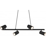 Lampa wisząca czarna Marley IV Trio - 80cm, 4 reflektory