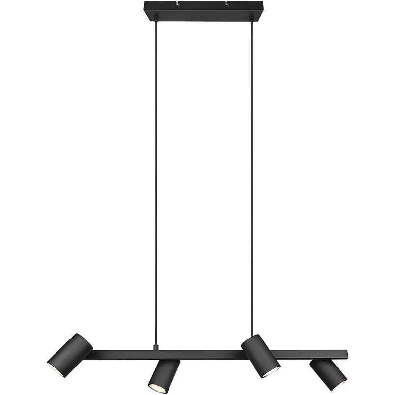 Lampa wisząca czarna Marley IV Trio - 80cm, 4 reflektory