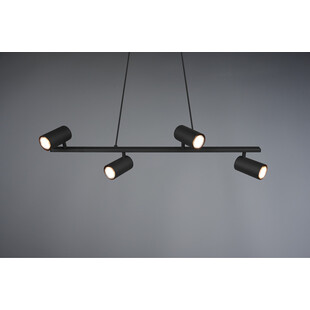 Lampa wisząca czarna Marley IV Trio - 80cm, 4 reflektory