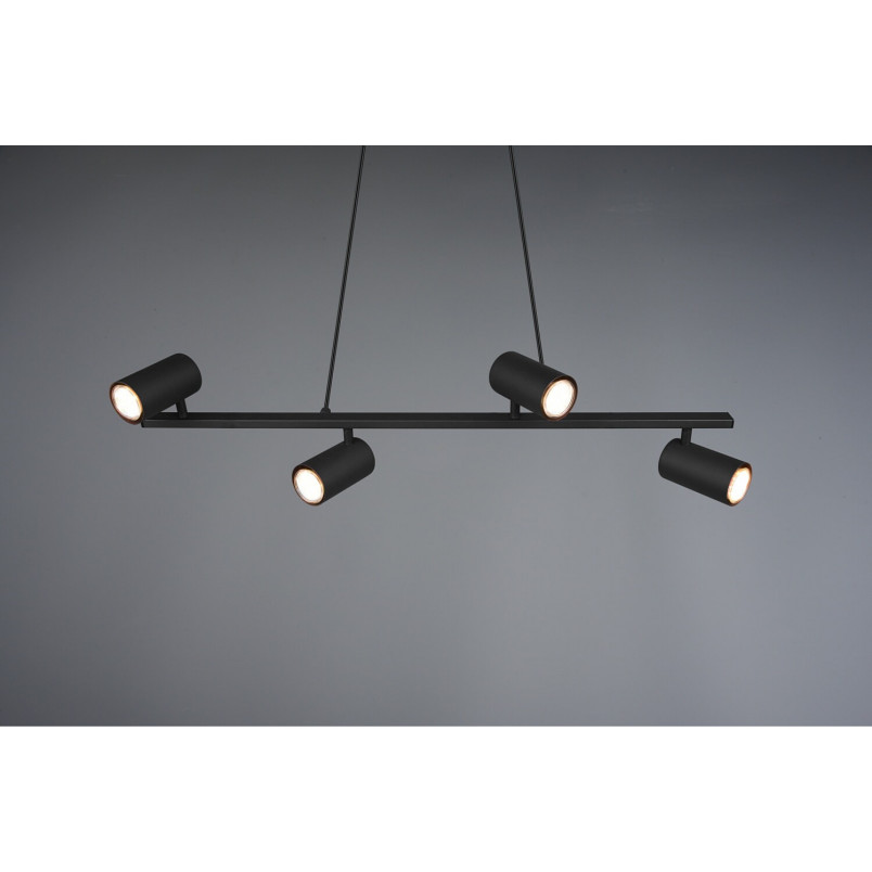 Lampa wisząca czarna Marley IV Trio - 80cm, 4 reflektory