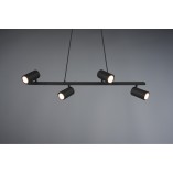 Lampa wisząca czarna Marley IV Trio - 80cm, 4 reflektory