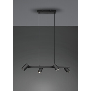 Lampa wisząca czarna Marley IV Trio - 80cm, 4 reflektory