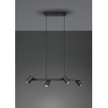Lampa wisząca czarna Marley IV Trio - 80cm, 4 reflektory