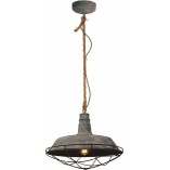 Lampa Wisząca Industrialna Rope | Szara, Betonowa - Brilliant