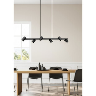 Lampa wisząca Marley VI czarna Trio | 115cm, 6 punktów GU10