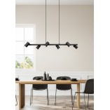 Lampa wisząca Marley VI czarna Trio | 115cm, 6 punktów GU10