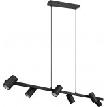 Lampa wisząca Marley VI czarna Trio | 115cm, 6 punktów GU10
