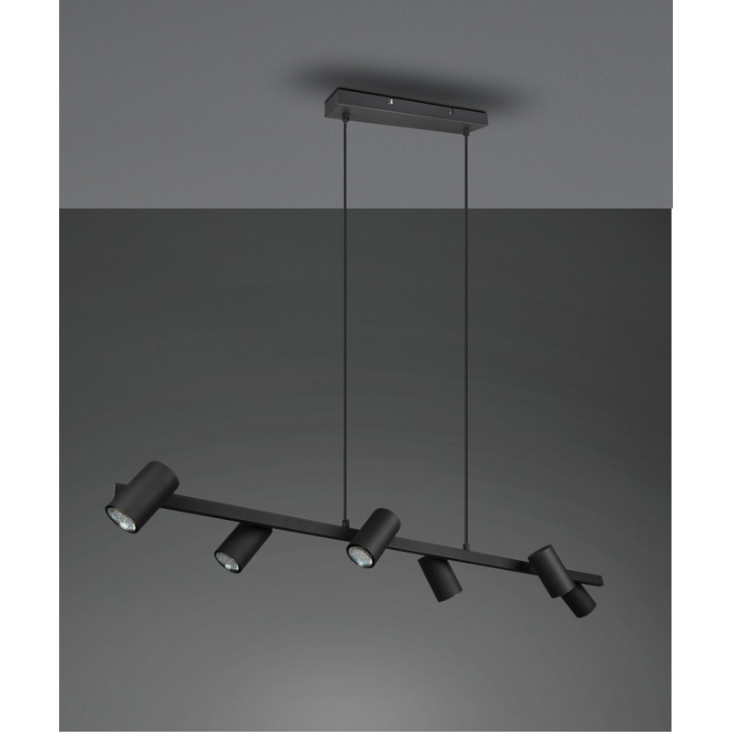 Lampa wisząca Marley VI czarna Trio | 115cm, 6 punktów GU10