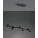 Lampa wisząca Marley VI czarna Trio | 115cm, 6 punktów GU10