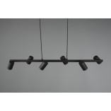 Lampa wisząca Marley VI czarna Trio | 115cm, 6 punktów GU10