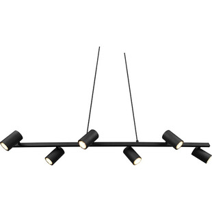 Lampa wisząca Marley VI czarna Trio | 115cm, 6 punktów GU10