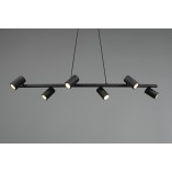 Lampa wisząca Marley VI czarna Trio | 115cm, 6 punktów GU10