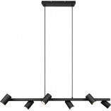 Lampa wisząca Marley VI czarna Trio | 115cm, 6 punktów GU10