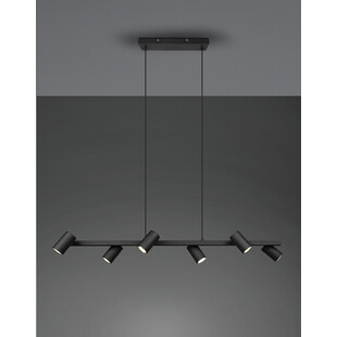 Lampa wisząca Marley VI czarna Trio | 115cm, 6 punktów GU10
