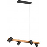 Lampa wisząca Marley Wood IV | Trio - Loft, drewno, czarny