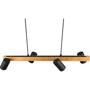 Lampa wisząca Marley Wood IV | Trio - Loft, drewno, czarny