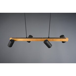 Lampa wisząca Marley Wood IV | Trio - Loft, drewno, czarny