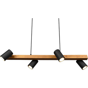 Lampa wisząca Marley Wood IV | Trio - Loft, drewno, czarny