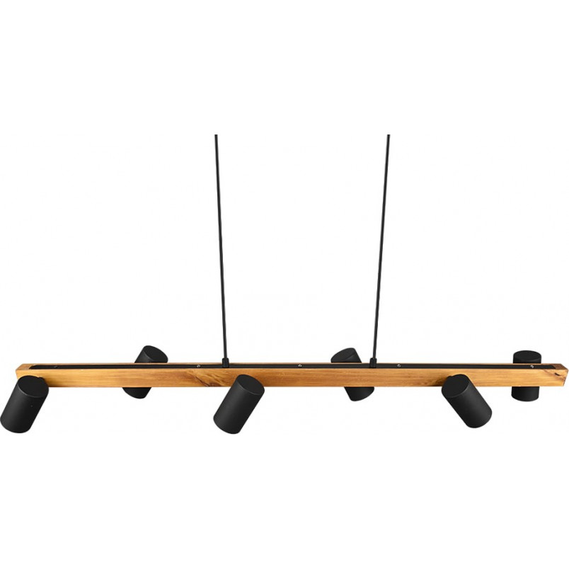 Lampa wisząca Marley Wood VI | Loftowa lampa drewno/czarno Trio