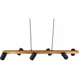 Lampa wisząca Marley Wood VI | Loftowa lampa drewno/czarno Trio