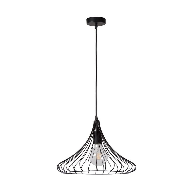 Lampa wisząca Vinti czarna Lucide | Loftowa, metalowa E27