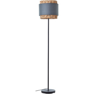 Lampa podłogowa boho z abażurem Waterlilly szara Brilliant