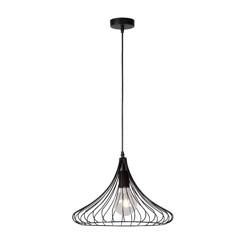 Lampa wisząca Vinti czarna Lucide | Loftowa, metalowa E27