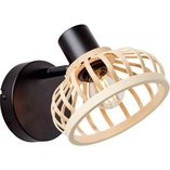 Kinkiet Boho Norah - Naturalny Bambus / Czarny | Brilliant