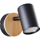 Kinkiet loft Niels czarny z drewnem - Brilliant | Sklep z lampami