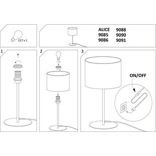 Lampa nocna Alice B czarna | Nowodvorski - Sklep online