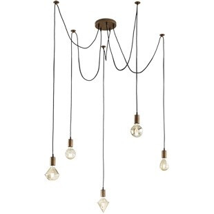 Lampa wisząca miedziana Trio Cord V | Loftowa, E27