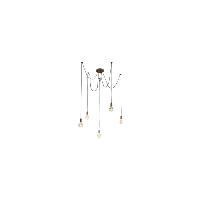 Lampa wisząca miedziana Trio Cord V | Loftowa, E27