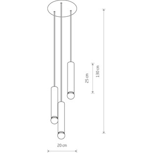 Lampa wisząca czarna Baton III 20cm - Nowodvorski