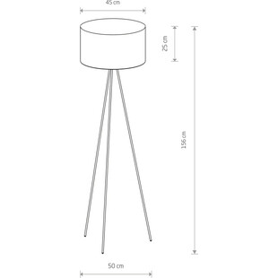Lampa podłogowa trójnóg z abażurem Cadilac 45cm szary / czarny Nowodvorski