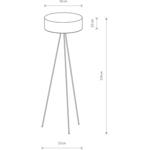 Lampa podłogowa trójnóg z abażurem Cadilac 50cm szary / czarny Nowodvorski