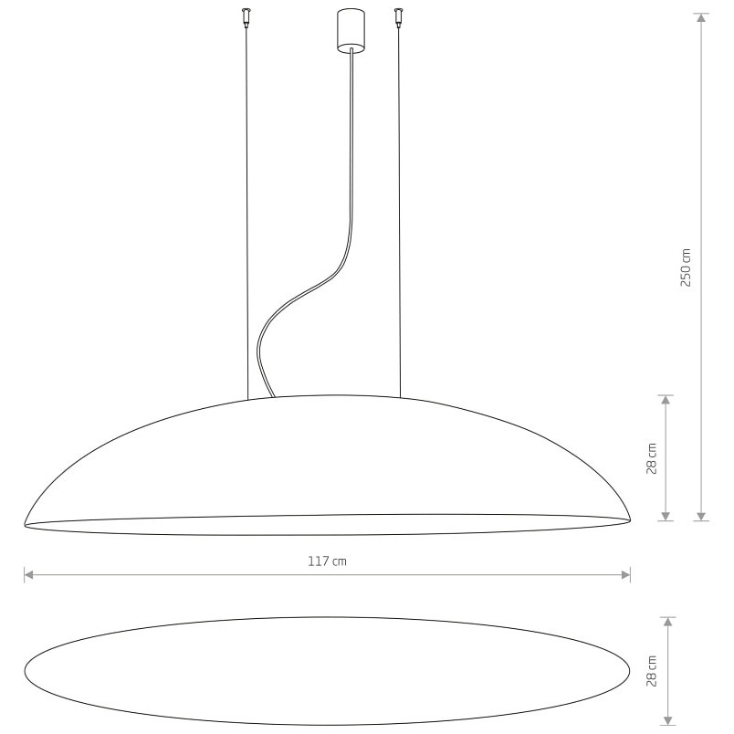 Lampa wisząca owalna Canoe 117cm czarny / złoty Nowodvorski