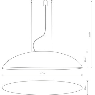 Lampa wisząca owalna Canoe 117cm biały / złoty Nowodvorski