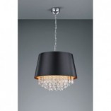 Lampa Wisząca Glamour Loreley Czarna | Trio - Odkryj Elegancję