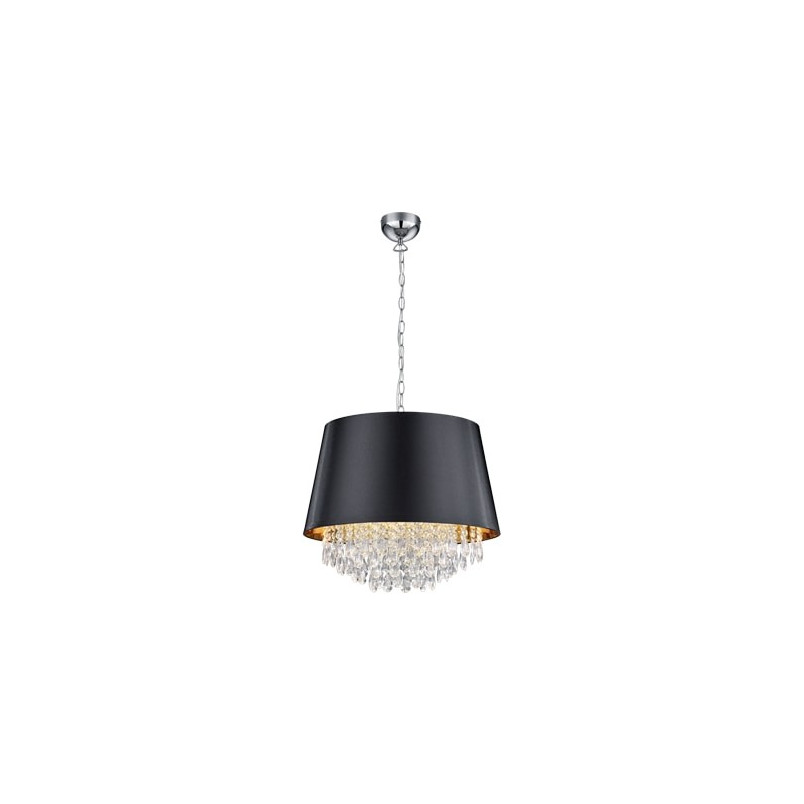 Lampa Wisząca Glamour Loreley Czarna | Trio - Odkryj Elegancję