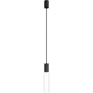 Lampa wisząca szklana tuba Cylinder 35cm przezroczysty / czarny Nowodvorski