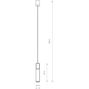 Lampa wisząca szklana tuba Cylinder 35cm przezroczysty / czarny Nowodvorski
