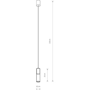 Lampa wisząca szklana tuba Cylinder 25cm przezroczysty / czarny Nowodvorski