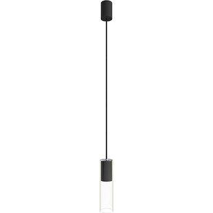 Lampa wisząca szklana tuba Cylinder 25cm przezroczysty / czarny Nowodvorski