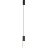 Lampa wisząca szklana tuba Cylinder 25cm przezroczysty / czarny Nowodvorski