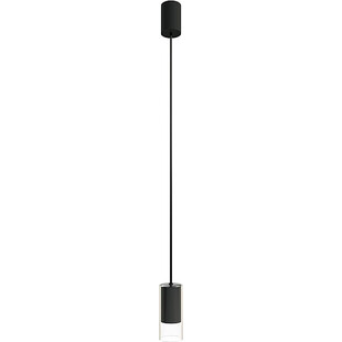 Lampa wisząca szklana tuba Cylinder 15cm przezroczysty / czarny Nowodvorski