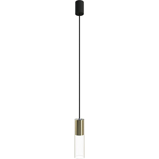 Lampa wisząca szklana tuba Cylinder 25cm przezroczysty / mosiądz Nowodvorski