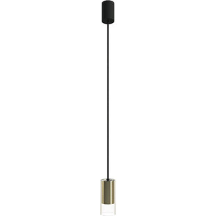 Lampa wisząca szklana tuba Cylinder 15cm przezroczysty / mosiądz Nowodvorski